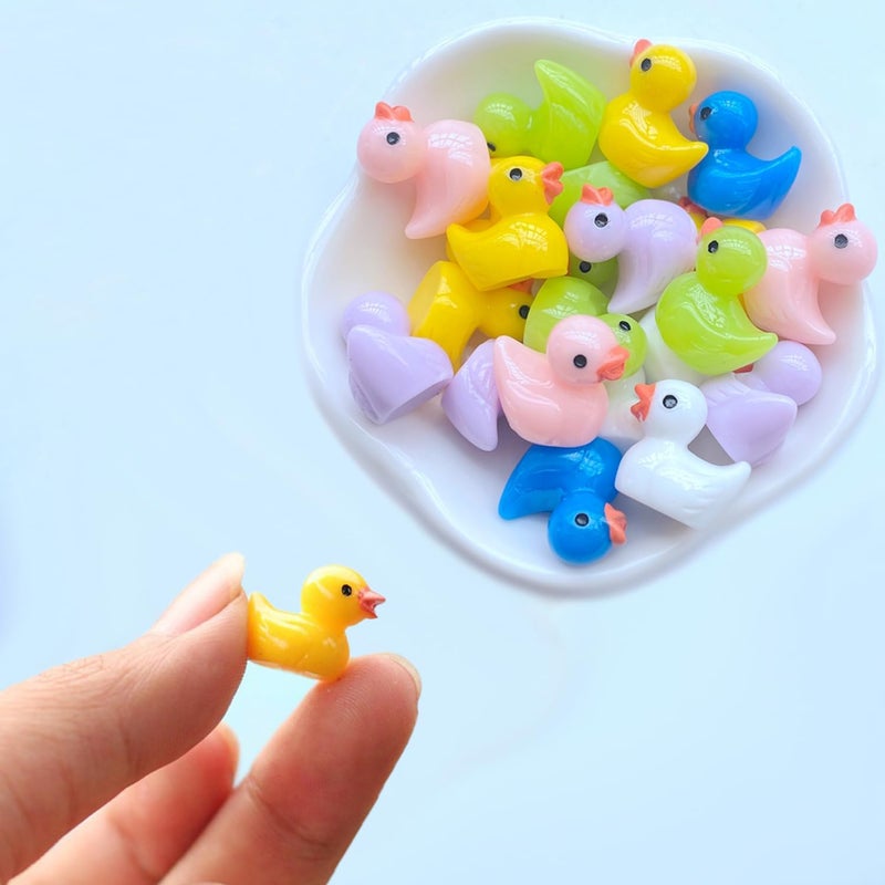Cidinge 110 Pieces Mini Resin Ducks Tiny Duck Miniature Figures Charms Ornament Potted Garden for Party, DIY Micro Landscape Decorations, Aquarium Ornaments - Image 4